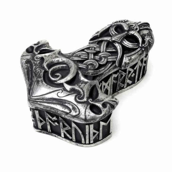 DISCONTINUED!!!  Alchemy Gothic Viking Thor's Hammer Trinket Box NEW - Picture 2 of 3
